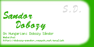 sandor dobozy business card