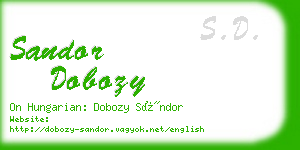 sandor dobozy business card